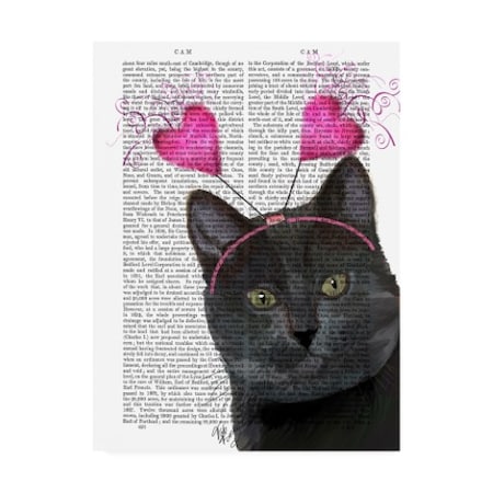 Fab Funky 'Black Cat, Valentines' Canvas Art,18x24
